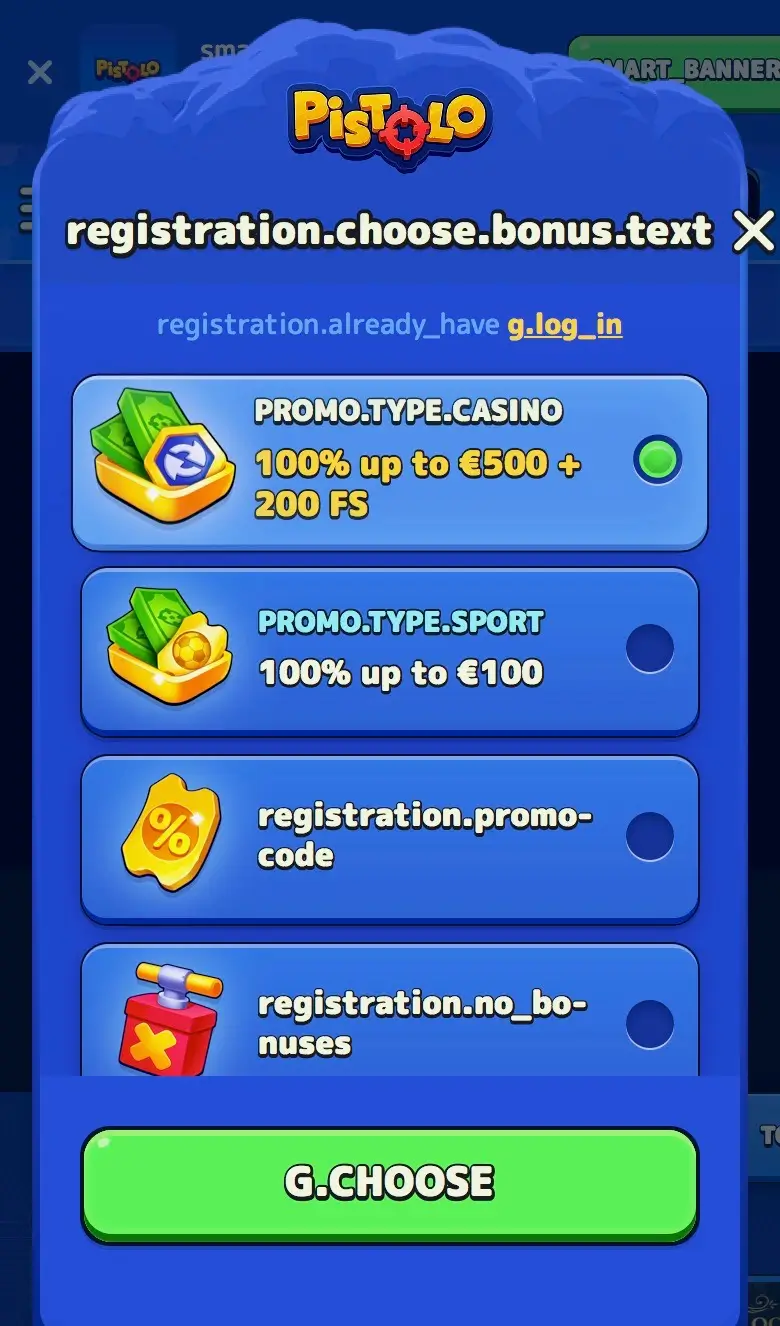 Screenshot der Pistolo App-Oberfläche