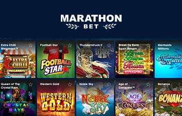 Interfaccia di Marathonbet con slot machines