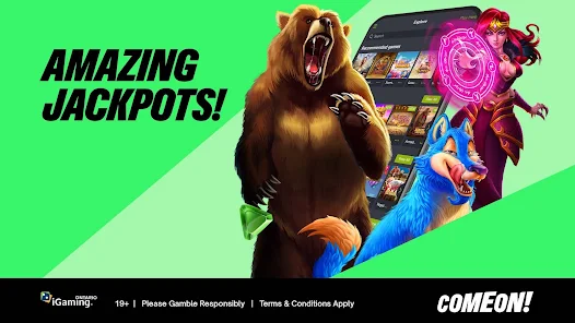 Comeon casino app interface screenshot