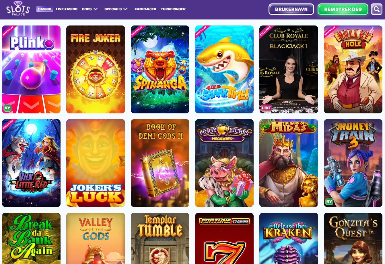 Slotspalace Casino Interface