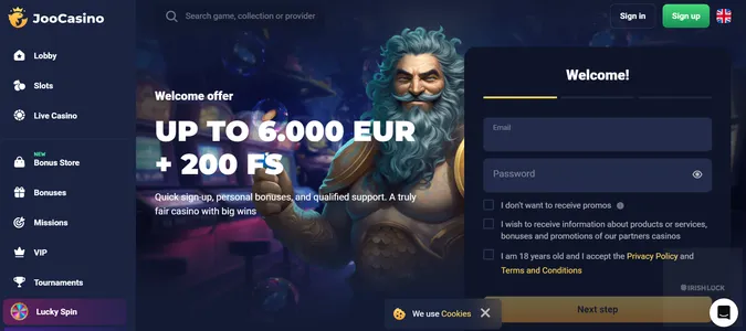 Joo Casino Bonus Interface