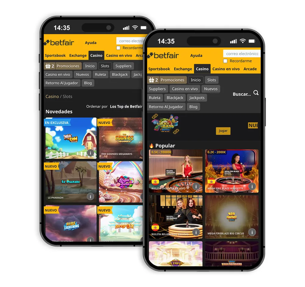 Captura de pantalla del bono Betfair