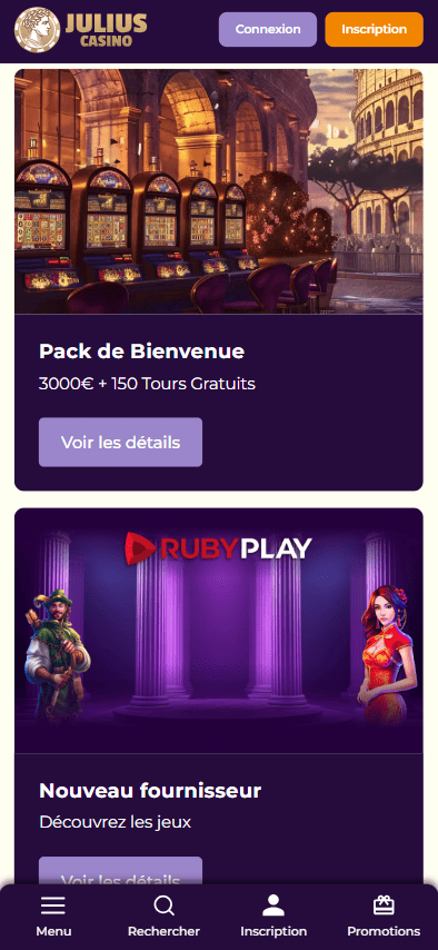 Graphique des bonus Julius Casino