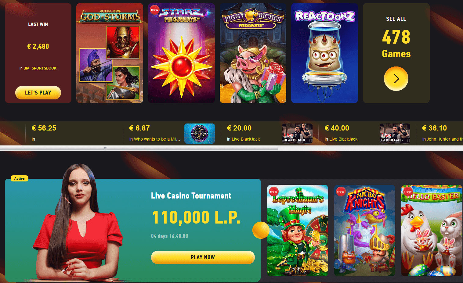 Fezbet kaszinó képernyőkép