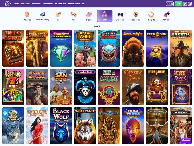 Slotspalace Casino lobi