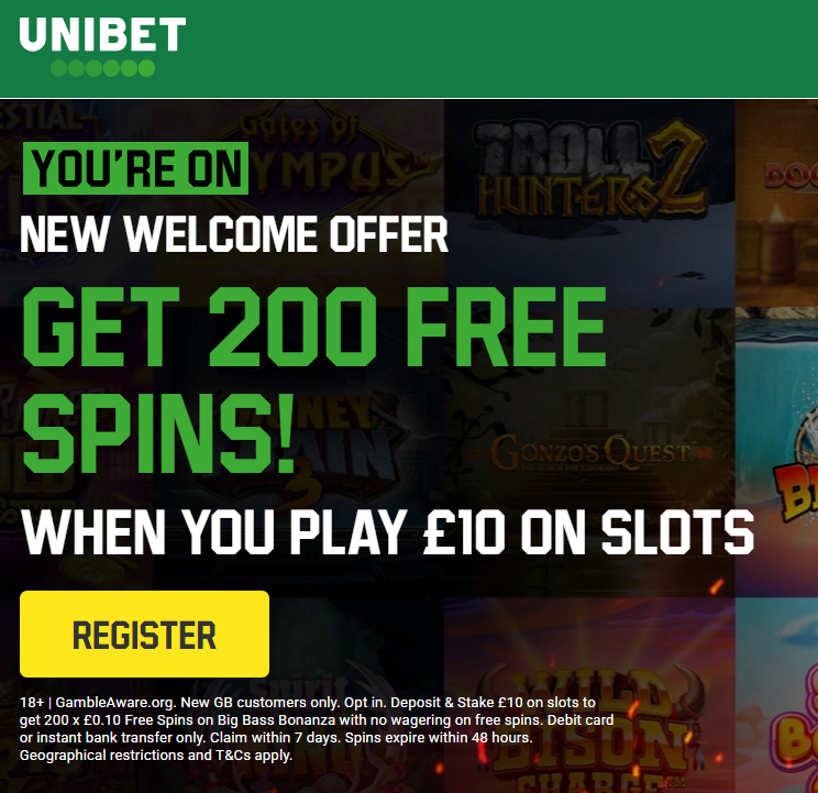 Bonus de bienvenue Unibet Casino
