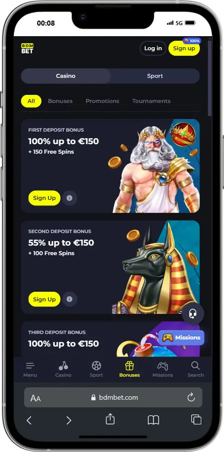 Bdmbet Bonus auf Mobile